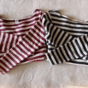 2 FOR 1 SALE - Old Navy 3/4 Half Sleeve Striped Top - Red stripe & Navy Stripe